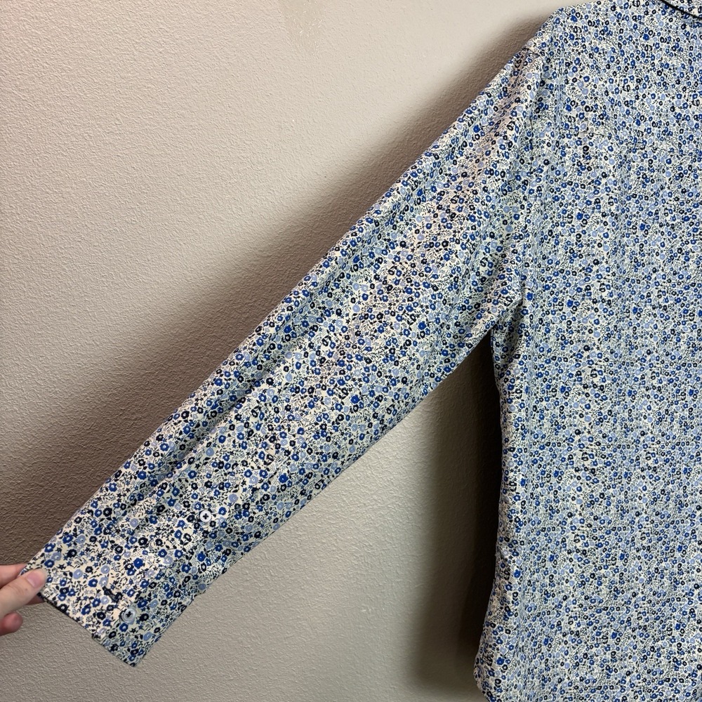 Nick Graham Everywhere Floral Slim Fit Long Sleeve Button Up Shirt Men's Large - Picture 8 of 11